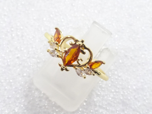 JAPANESE KIMONO / ANTIQUE COLORED STONE RING (SIZE 16)